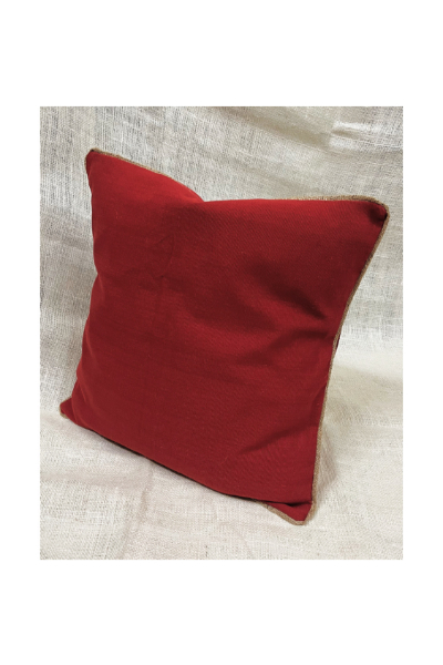 18 Cushion Cover -  Brick Red With Jute Piping